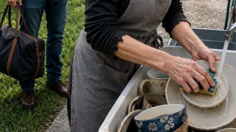 Przez cztery lata wysyłałem do domu prawie 100 000 dolarów, służąc za granicą. Potem wróciłem, nikomu nie mówiąc, i zastałem żonę ŁYSĄ, straszliwie chudą, zmywającą naczynia za domem.