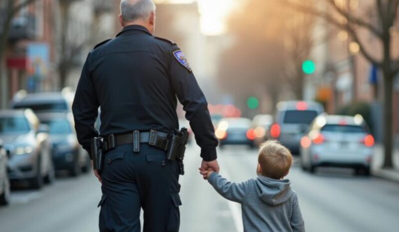 Wróciłem do domu i zastałem policjanta trzymającego moje małe dziecko – a potem wyjawił mi prawdę o moim synu